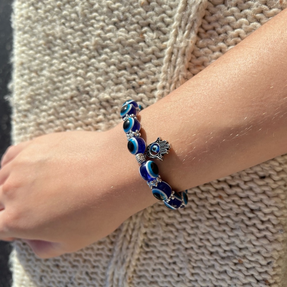 Blue Charmed Evil Eye Bracelet